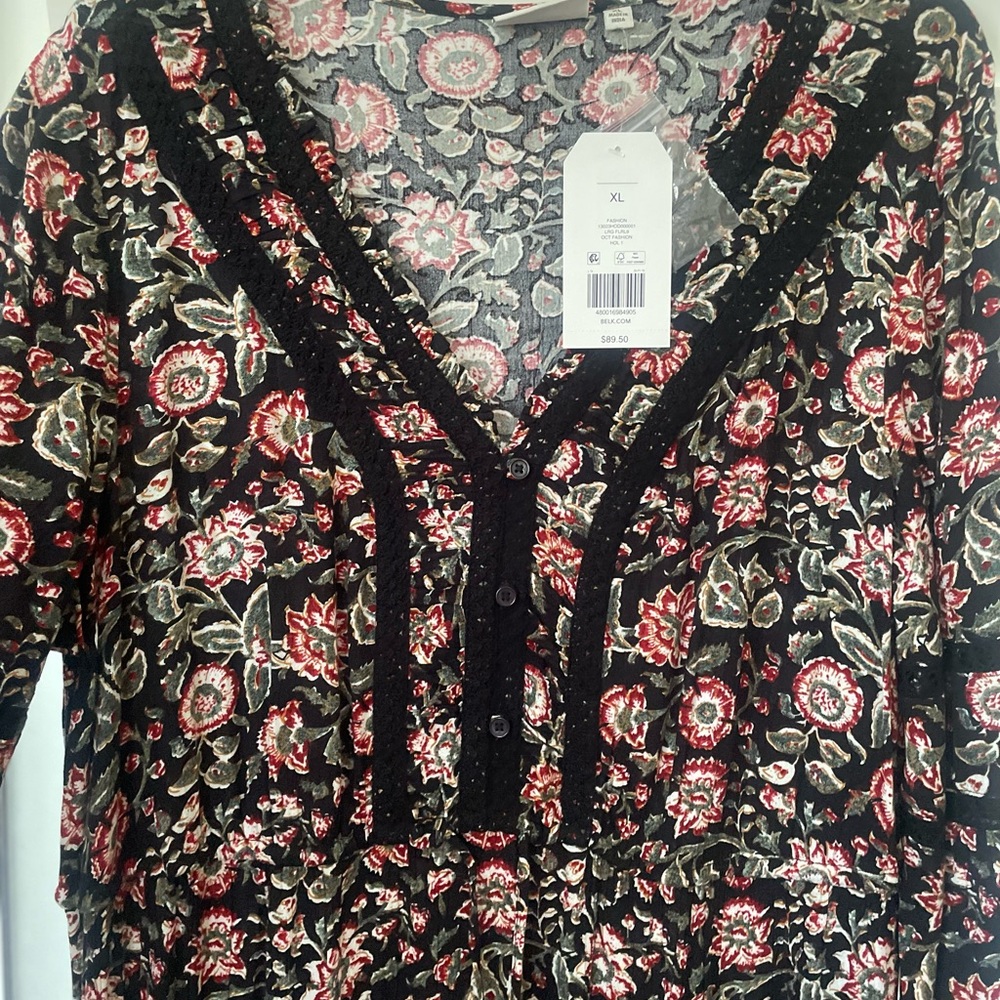 Floral Black and Pink Maxi Dress - Picture 5 of 6